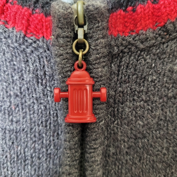 Talbots Vintage Dog Print Cardigan Sweater Full Zip Ramie Cotton Preppy Size S - Picture 6 of 11